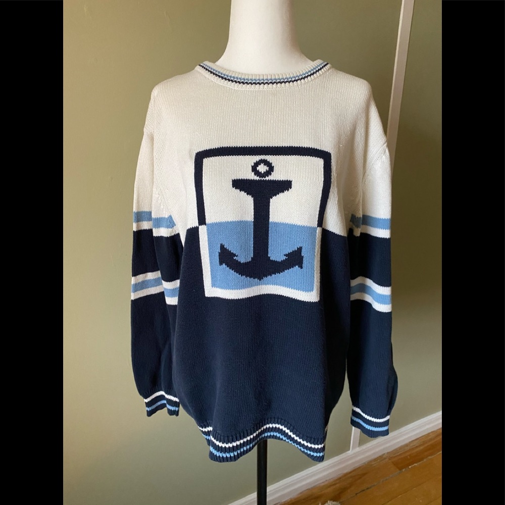 Vintage Sweater with Anchor Detail